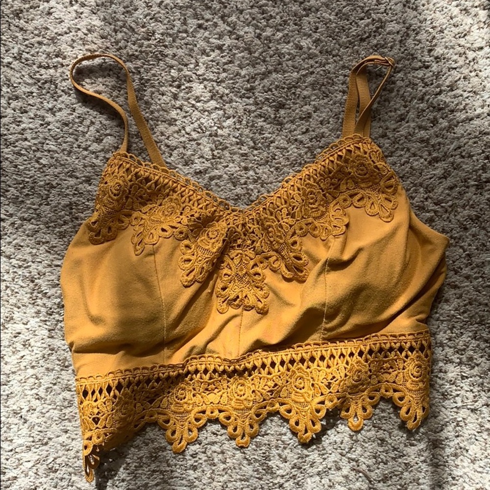 Mustard crochet bralette